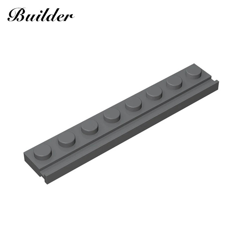 Little Builder – blocs de construction 4510, 10 pièces, compatibles avec les grandes marques, accessoires MOC, 1x8, plaque latérale simple avec goulotte