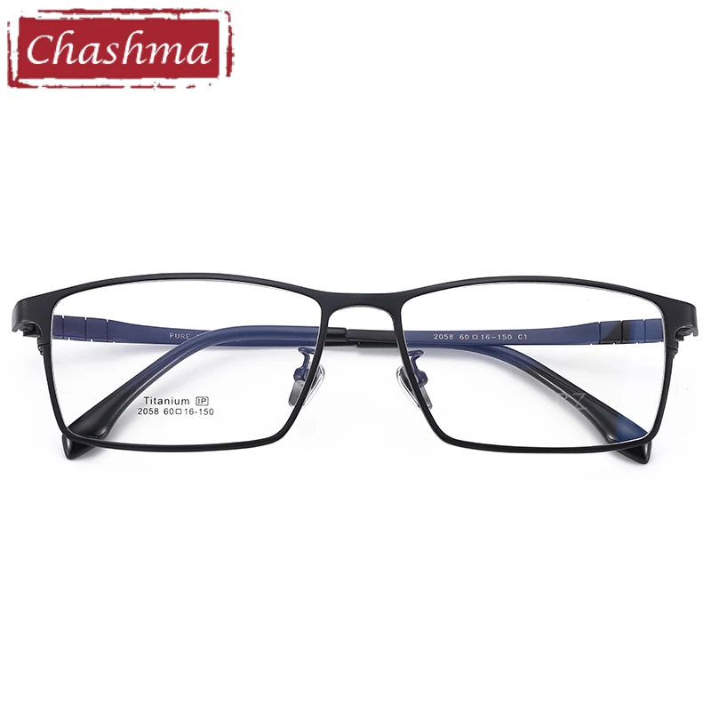 60 mm Big Frame Men Pure Titanium Large Size Spectacle Prescription Eyeglasses Flexible Temple Light Optical Frame for Wide Face