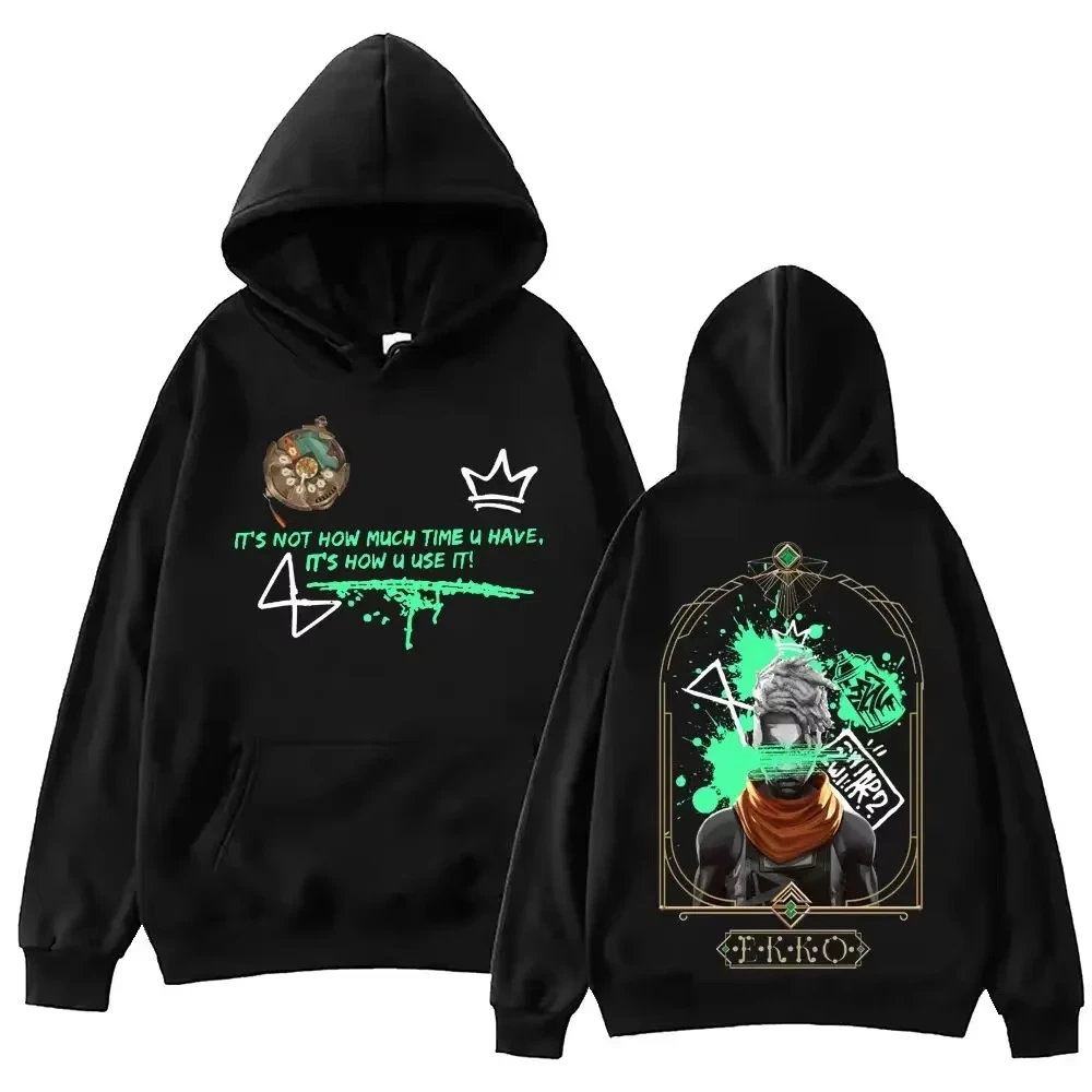 Hot Anime Ekko-Arcane Hoodie Harajuku Hip Hop Pullover Tops Popular Music Sweatshirt Fans Gift Anime Hoodies Men Women Hoodies