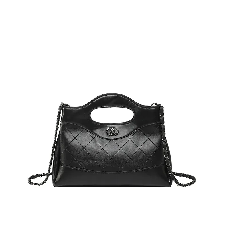 السيدات المألوف الماس شبكة سلسلة حقيبة كروسبودي حقيبة كتف واحدة شكل مربع بطانة البوليستر حقيبة يد المواد البولي يوريثان #5