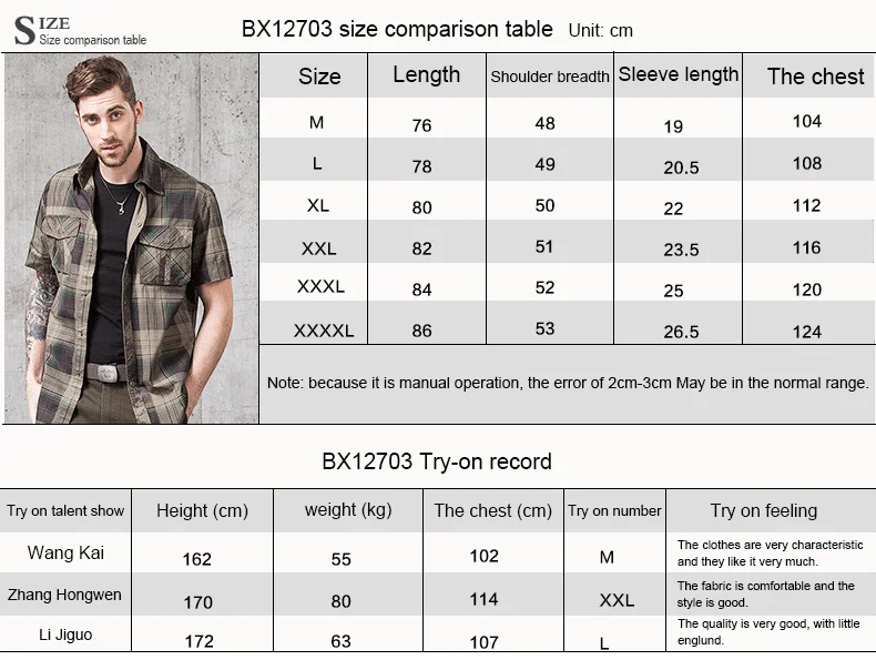 Men's Casual Button Plaid Shirts Pure Cotton Short Sleeves Men Army Uniform Military Style Clothing Summer Slim Male