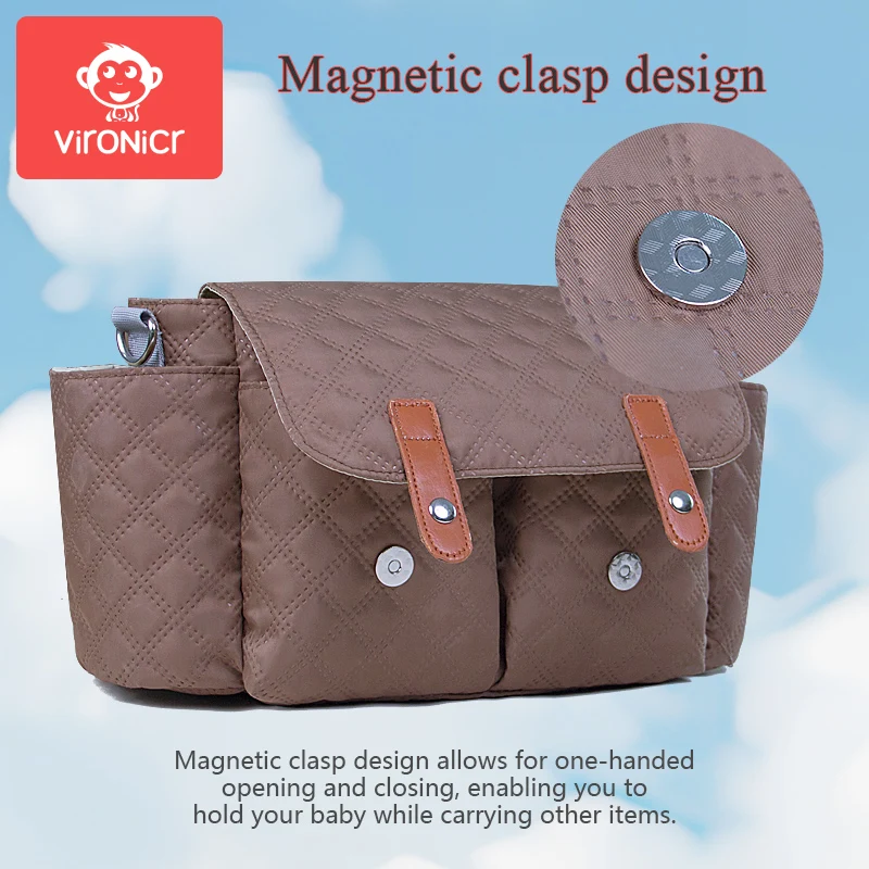Baby Stroller Storage Bag Travel Hanging Bag Stroller Bag Diaper Bags Baby Stroller Accessories Large Capacity view 5