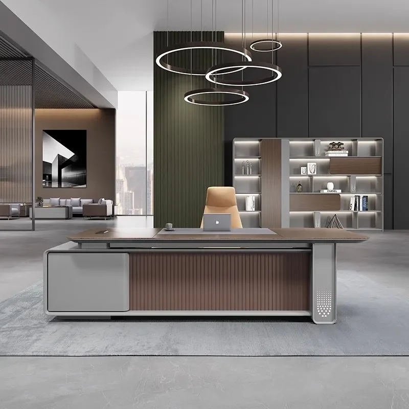 Nowy, prosty i nowoczesny stół biurowy dla menedżera, stół szefa działu, biurko dla personelu, zestaw stół i krzesło dla szefa.