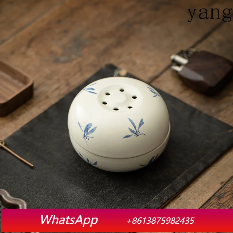 

LTT grass ash Chinese ceramic plate incense burner household incense burner office agarwood ornament