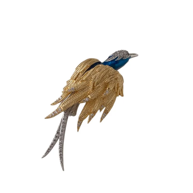 Golden Feather Paradise Brooch Men's and Women's Daily Versatile Fashion Corsage Luxury Clothing Accessories