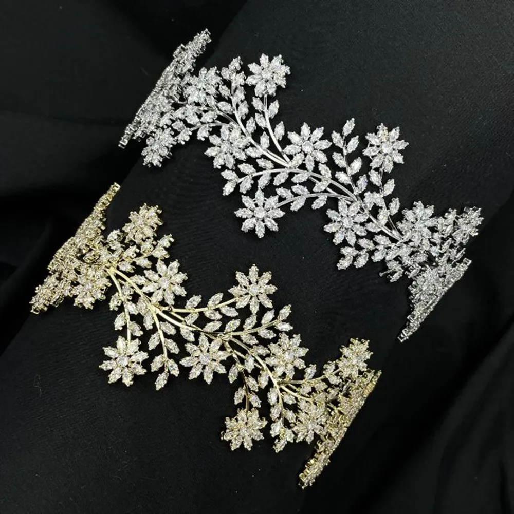 

Cubic Zirconia CZ Bridal Headband Tiara For Wedding Hair Jewelry Headdress Luxury Crowns For Women Party Weding Head Headpiece