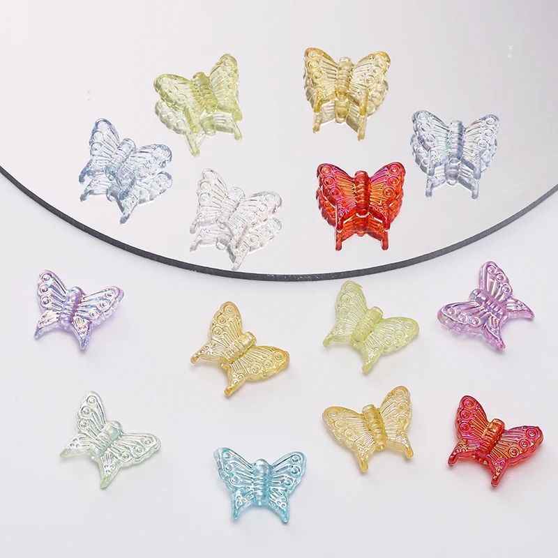 

20pcs 15x13mm Colorful Acrylic Butterfly Beads Loose Spacer Beads for Jewelry Making Findings Diy Phone Chain Bracelets Supplies