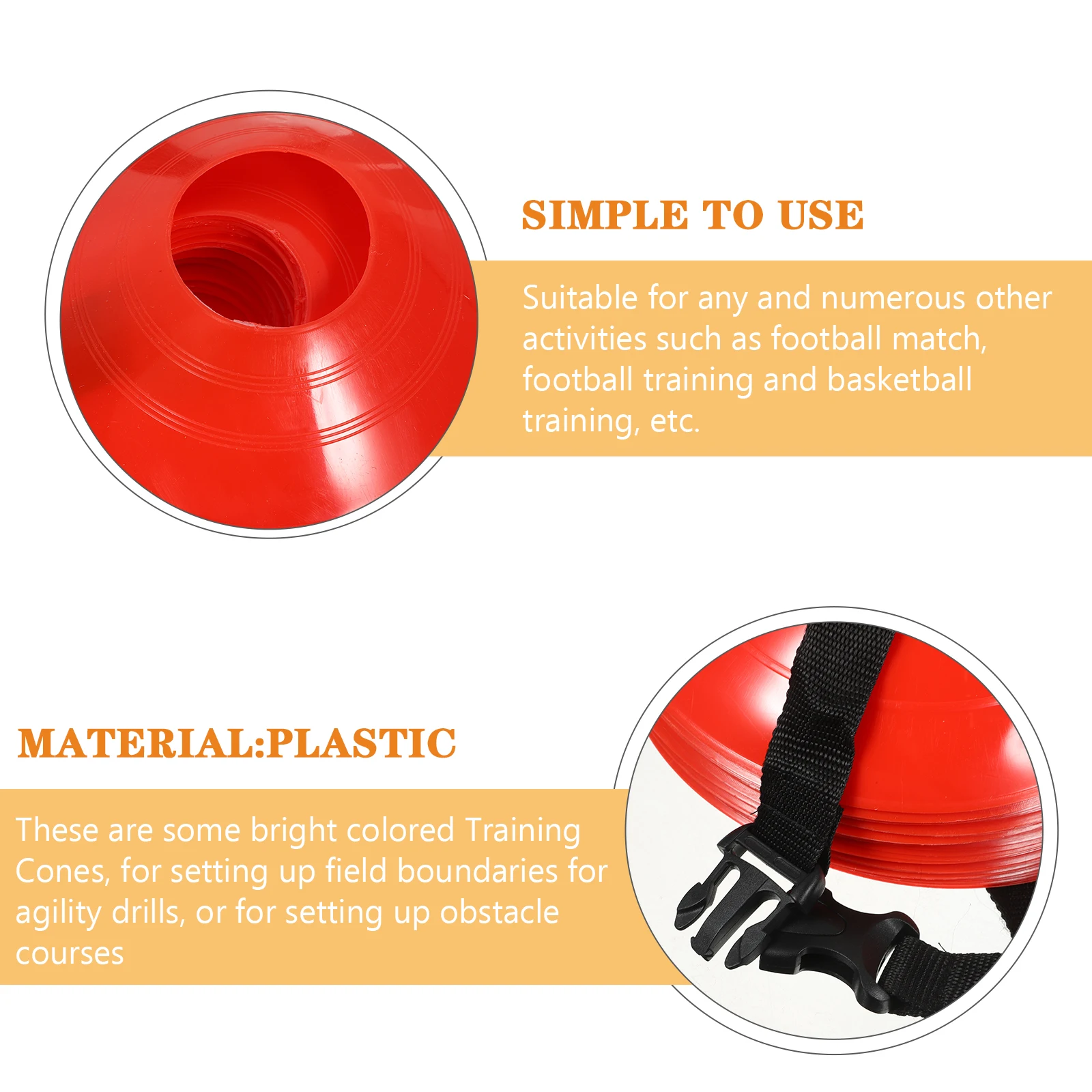 

1 set Soccer Training Cones 22g Red Discs Stable Durable For Football Basketball Practice Sports Equipment Team Gifts