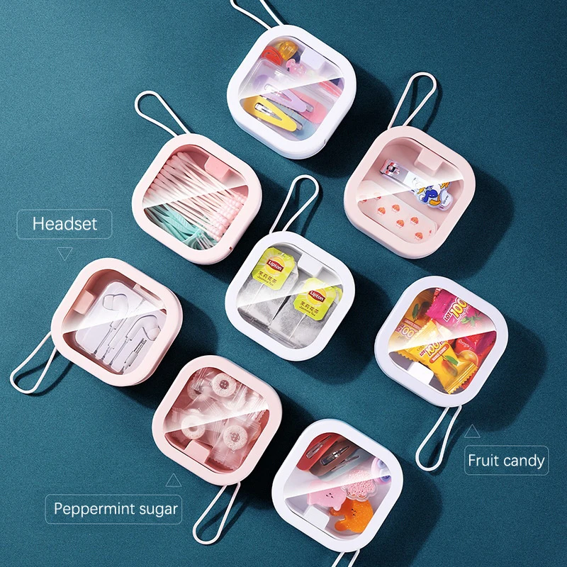 Mini Portable Storage Box Dental Floss Box Small Jewelry Box Cell Phone Cord Pill Paper Clips Case