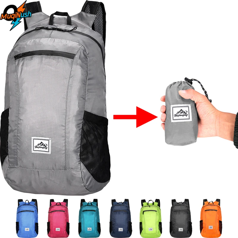

MuqiNush Outdoor Hiking Camping Travelling Bag 20L High-Capacity Lightweight Portable Foldable Waterproof Ultralight Backpack