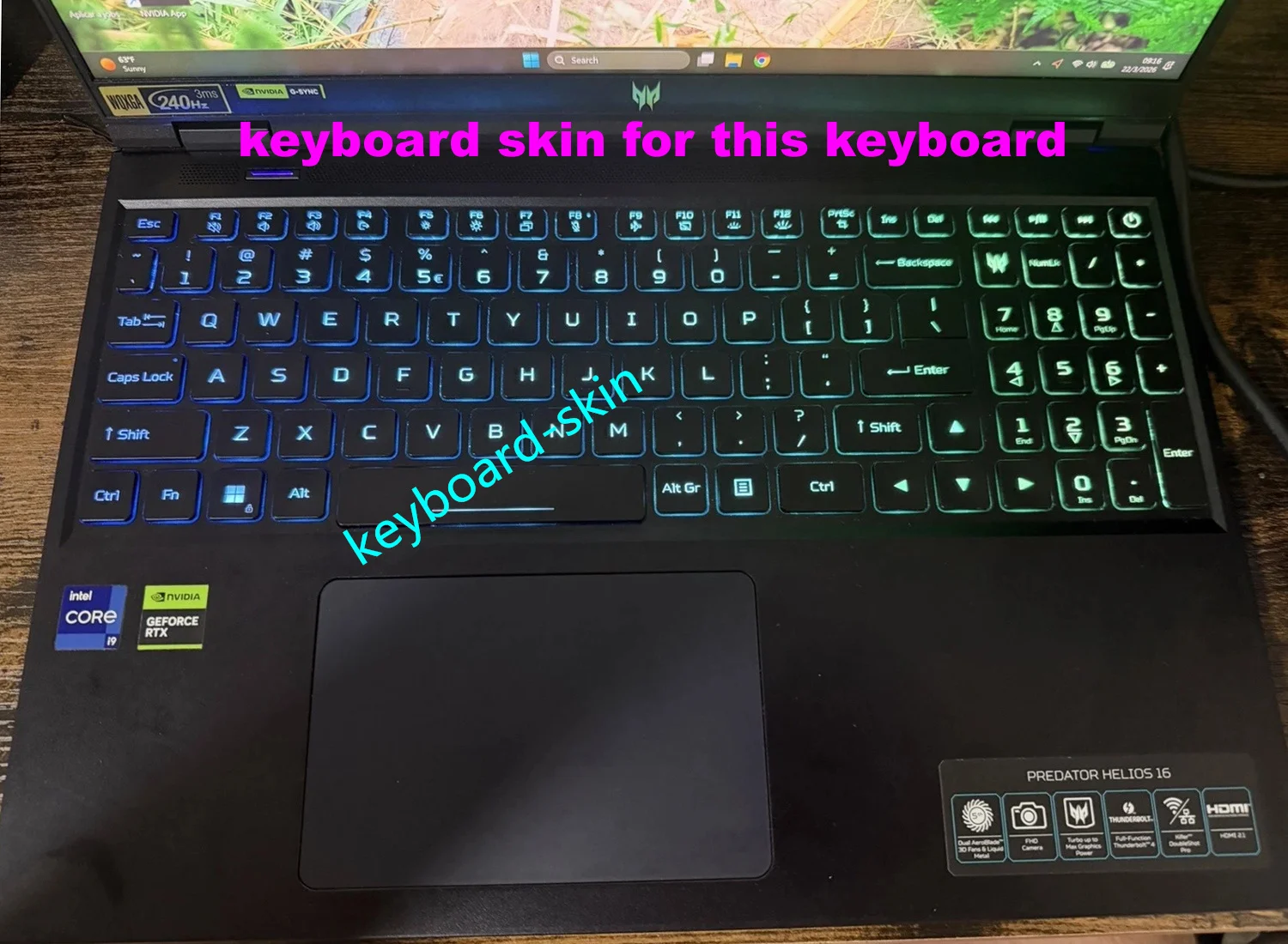 US Keyboard Protector Skin Cover Film for Acer Predator Helios 16 PH16-71 PH16-71-72YG Helios 18 PH18-71 Neo 16 PHN16-71 N22Q22