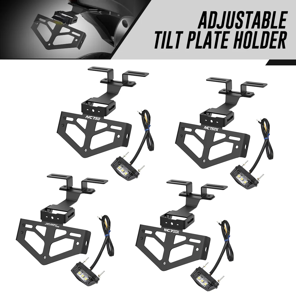 For HONDA XADV750 NC700/750 S/X XLV600/650/700 TRANSALP XL600/650/700V Motorcycle Adjustable License Plate Relocation Bracket
