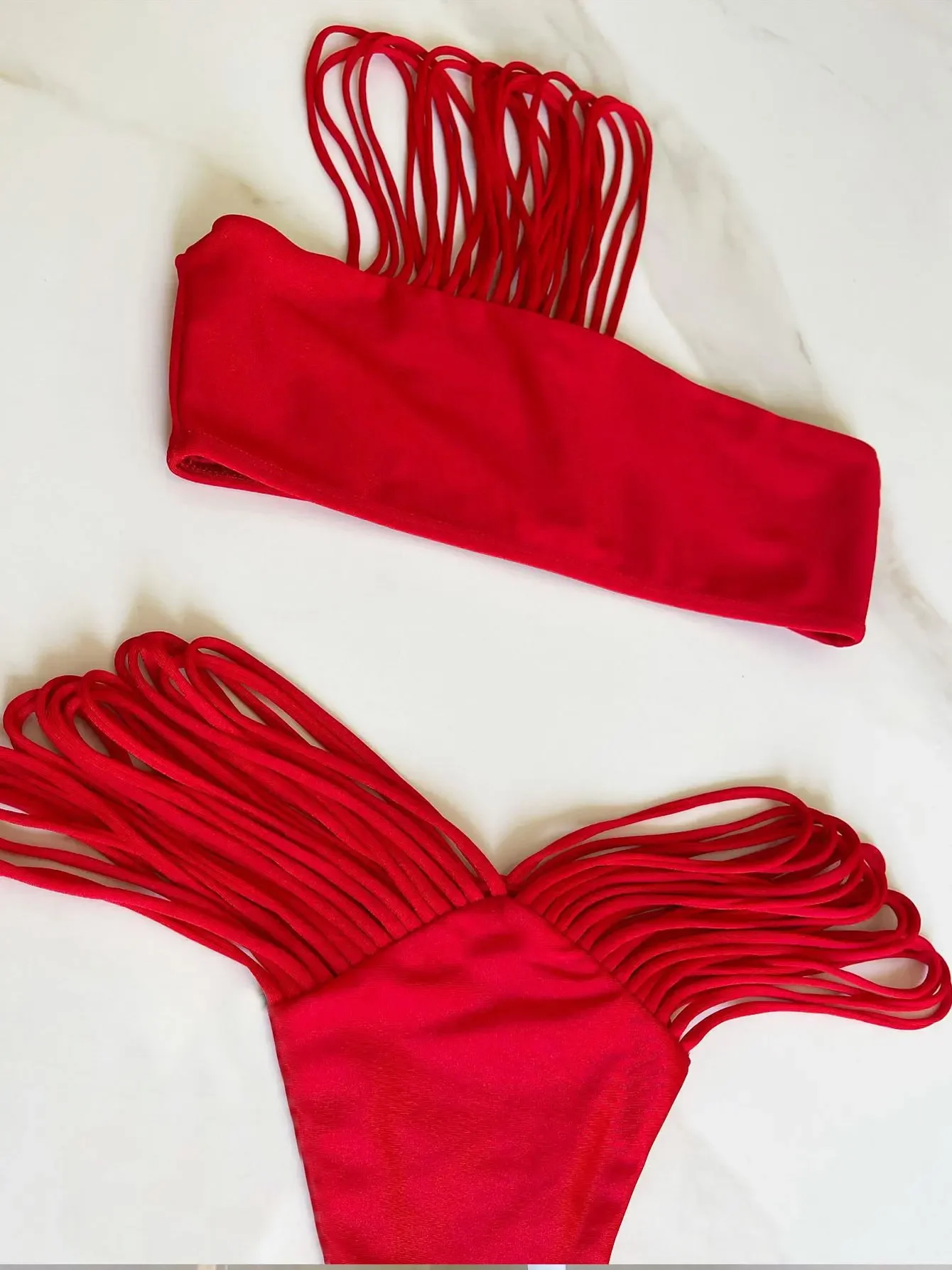 Sexy Strappy Micro Bikini Set for Women, Two Piece Swimsuit, High Cut Swimwear, Brazilian Beachwear, Bathing Suit, 2024