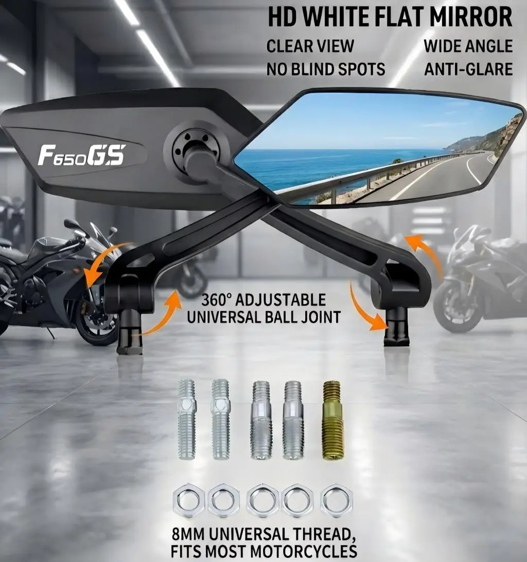 Espejos retrovisores para motocicleta BMW F650GS F650 GS F 650 GS F650-GS 2012 2013 2014 2015, accesorios ajustables para espejos retrovisores