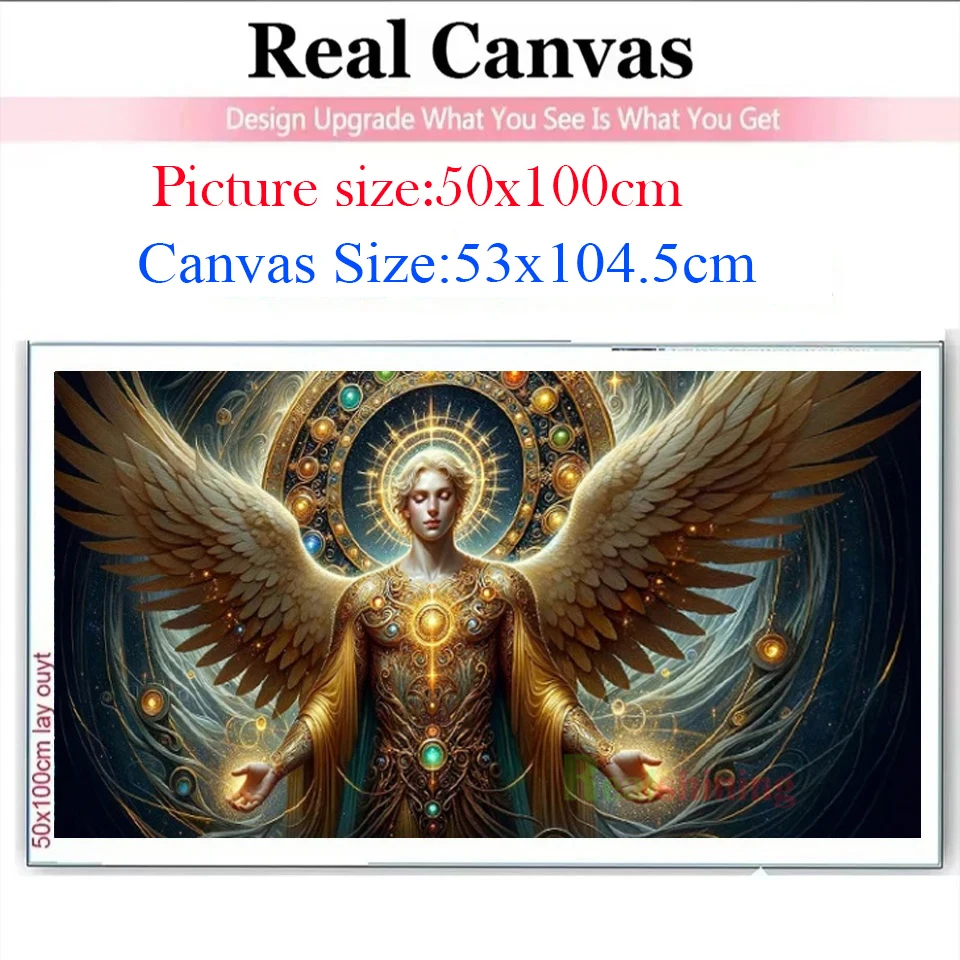 Abstract Golden Armor Guardian Art Diamond Painting 5D Large Diy Square Round Angel Wings Diamond Mosaic Cross Embroidery