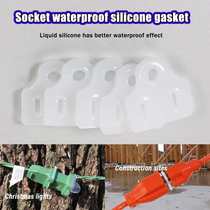 Weatherproof Extension Cord Washer Outdoor Christmas Light Plug Waterproof Pad GFCI Protector String Light Plug Silicone Cover