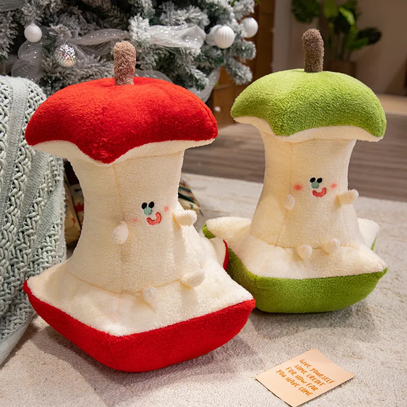 

Simulation Orchard Cartoon Red Green Apple Core Plush Toy Creative Stuffed Imitation Fruit Pillow Home Decor for Kids Girls Gift