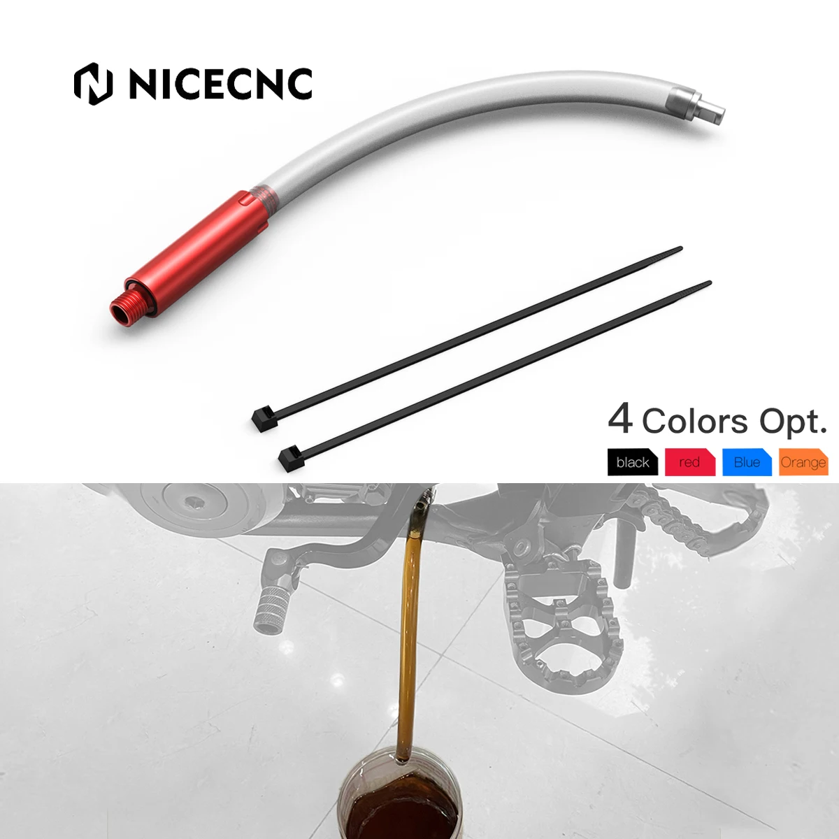 NICECNC Herramienta de Drenaje de Aceite de 25cm para GasGas EC 300 EC 250 2021-2025 MC 125 MC 250 EX 250 EX 300, KTM EXC 300 y Husqvarna TE 300