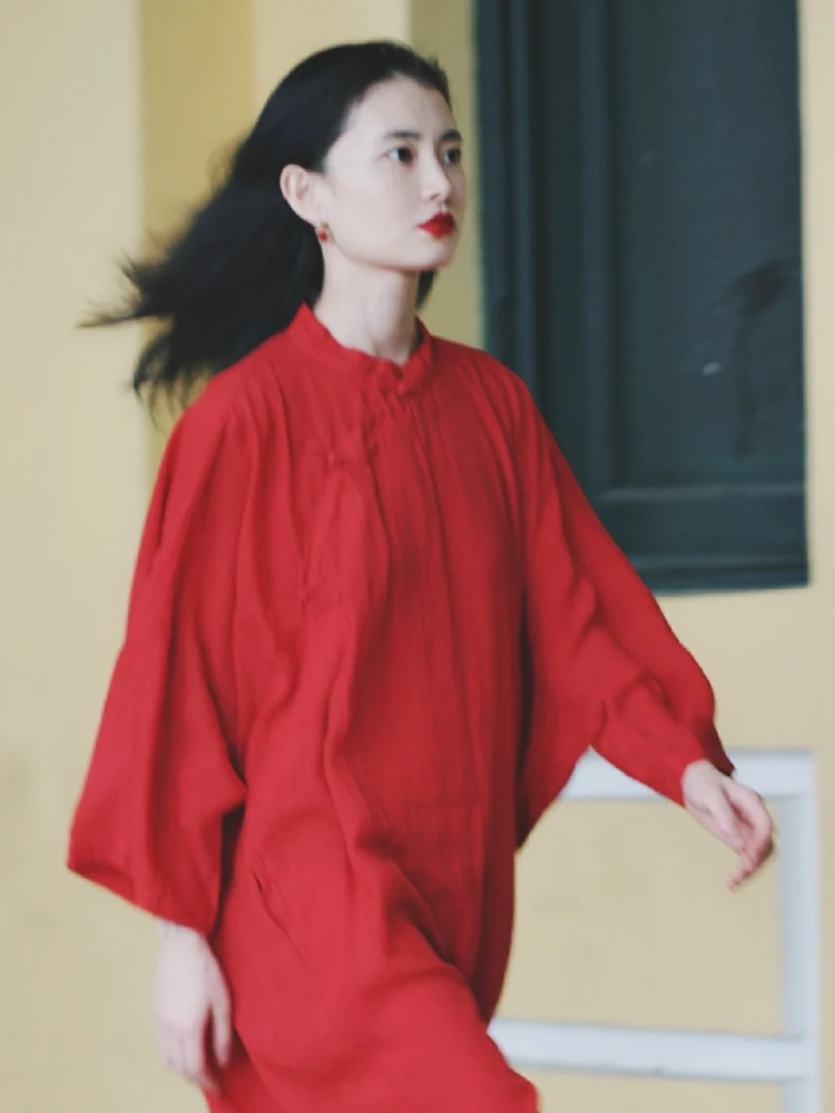 

Повседневное/свадебное платье-ципао из чистого шелка с ручной вышивкой и пуговицами, оригинальный дизайн Ninth Cloud, цвет черный.