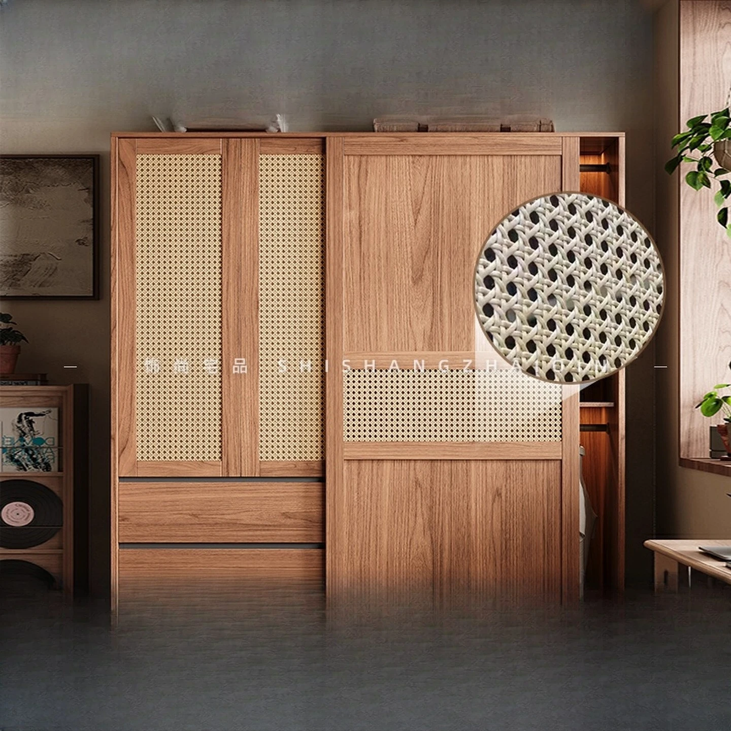 

Sliding door wardrobe antique bedroom clothes storage cabinet small apartment new sliding door finished large wardrobe