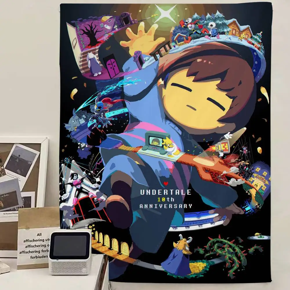 Hot Video Game U-Undertale Anime Tapestry Hanging Tarot Hippie Wall Rugs Dorm Home Decor