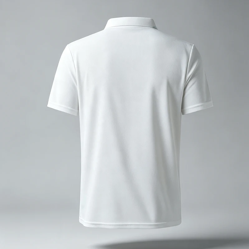 Herren-Poloshirt mit festem Revers, kurzen Ärmeln, dreireihiger Knopfleiste, normaler Passform, weich, atmungsaktiv, klassisch, für Business, Freizeit und Alltag. – Detail 12