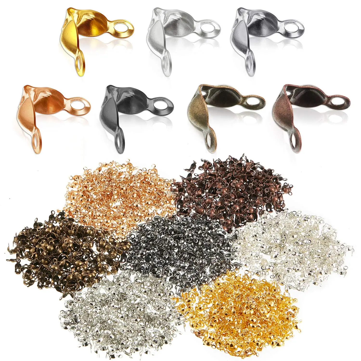 

200pcs 4*8mm Iron Top knots Covers Clamshell Bead Craft Material for Jewelry Making Supplies Accessories Handicraft Fitting