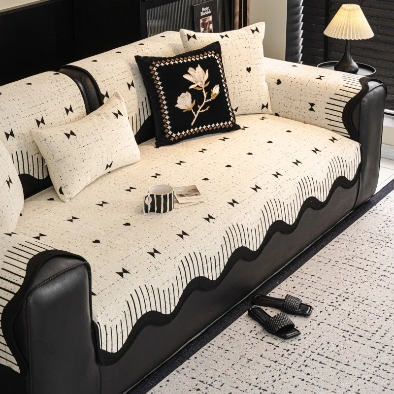 1Pcs Four Season Universal Simple Sofa Cushion Modern Chenille Anti Slip Anti Cat Scratch Furniture Protector Home Decoration