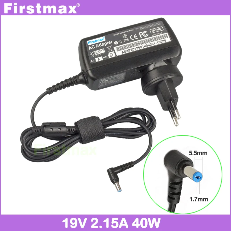 Adaptador de alimentação para laptop, 19v, 2,15a, para acer aspire one 571h 721 722 725 751 751h 752 752h 753 756 a110 a110x a150 d150 carregador