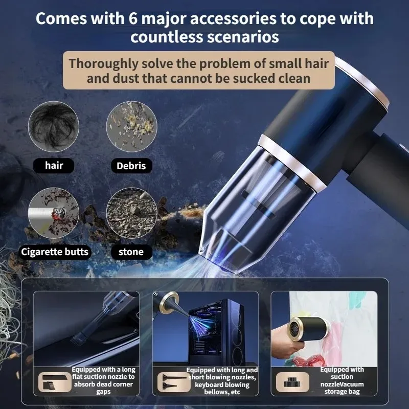 98000PA Wireless Car Vacuum Cleaner 4 IN 1Portable Hand Held Cleaner for Home Appliance Powerful Cleaning Machine Car Cleaner