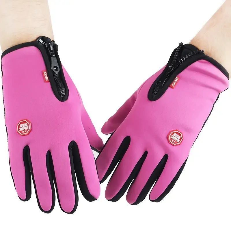 

Non-slip Windproof Touch Screen Winter Gloves For Men And Women, Zipper Gloves For Outdoor Sports