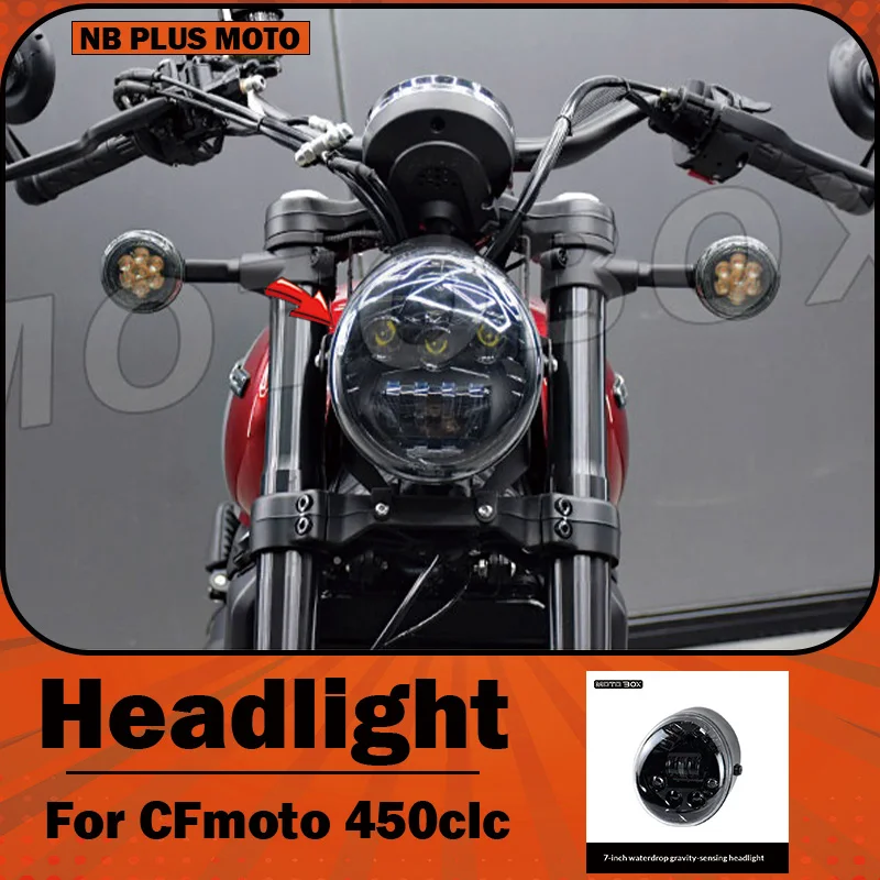 【Premium】For CFMOTO 450CLC modified 7-inch LED waterdrop headlight assembly, high-brightness headlamp high/low beam car light ac