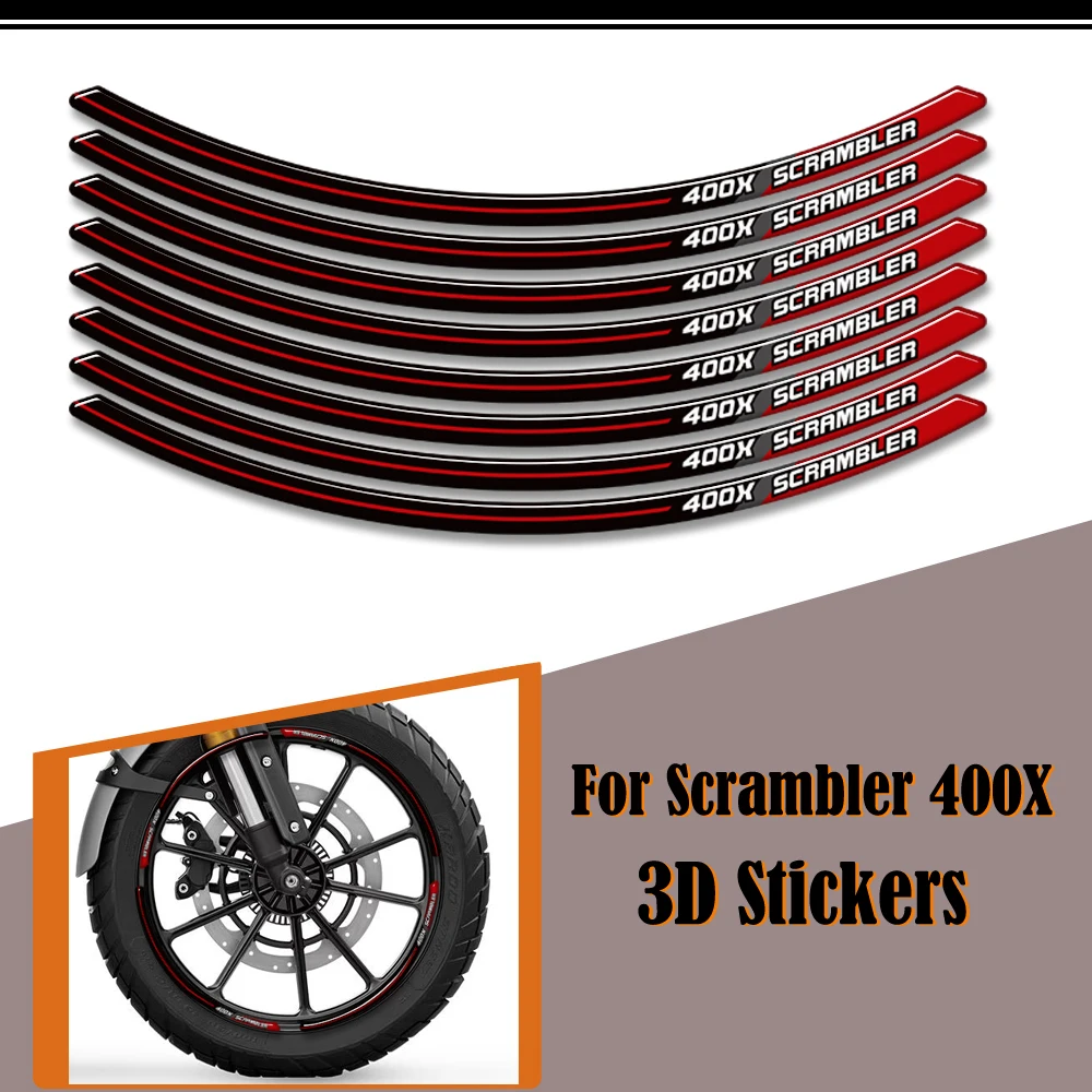 Motorcycle For Triumph Scrambler 400X Tank Pad Side Grips Gas Fuel Oil Kit Knee Fairing Fender Wheels Stickers Decals 2024 2025