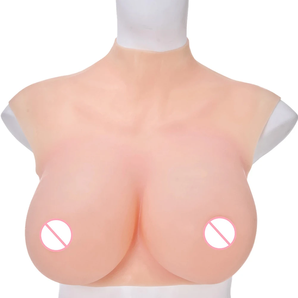 Plus Size 75-100kg  Wide Shoulder Realistic Skin Texture Silicone Breast Forms Water Drop Design for Crossdressers Cosplay Drag Queen Sissy Transgender