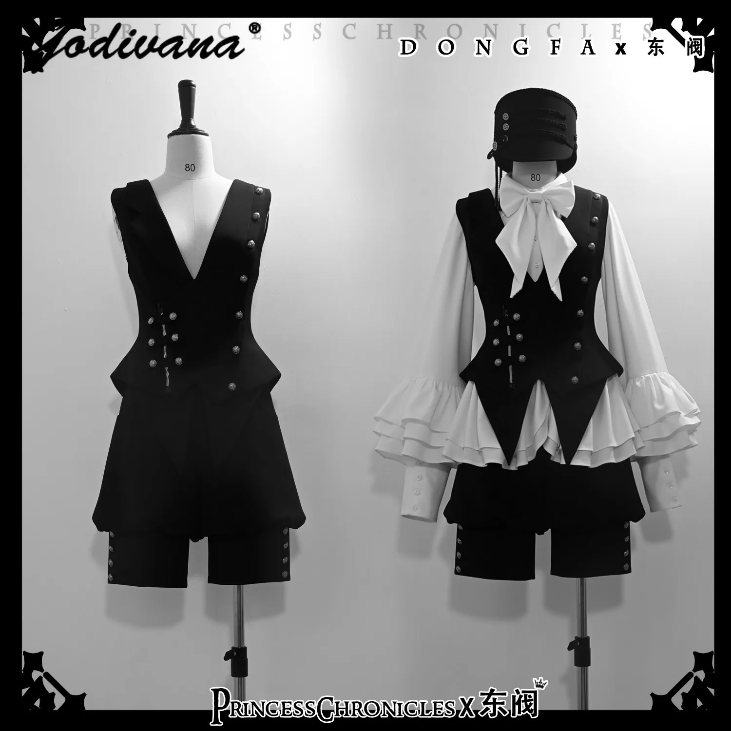 Retro Ouji Lolita 3Pcs Set New Spring and Autumn Women's Fitted Waistcoat Bow Long Sleeve Shirt & Shorts Cosplay Costume
