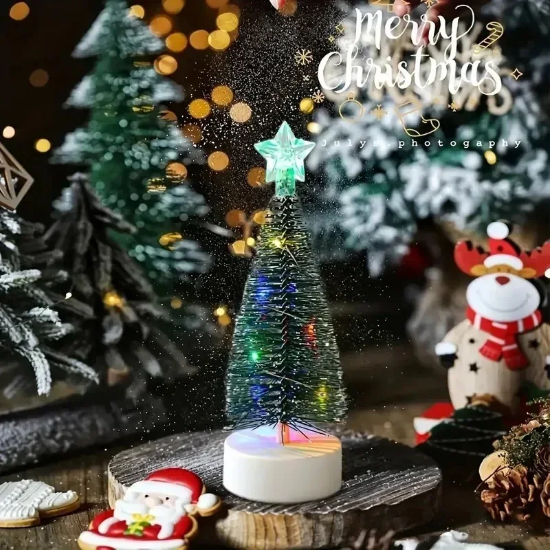 1-20PCS Xmas Tree LED Desktop Figurine for Home Office Bedroom Holiday Party Indoor Decoration Festive Gift Christmas Display