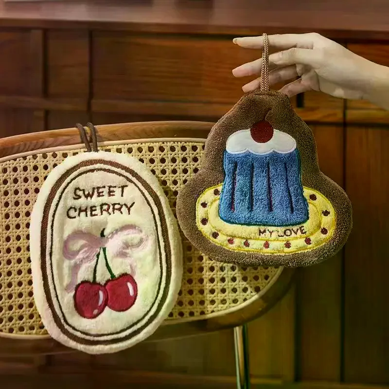 

Kitchen Hand Towel Bathroom Absorbent Hand Towel Wall Hanging Cloth Thickened Handkerchief For Kitchen Hand Towel Cleaning Cloth