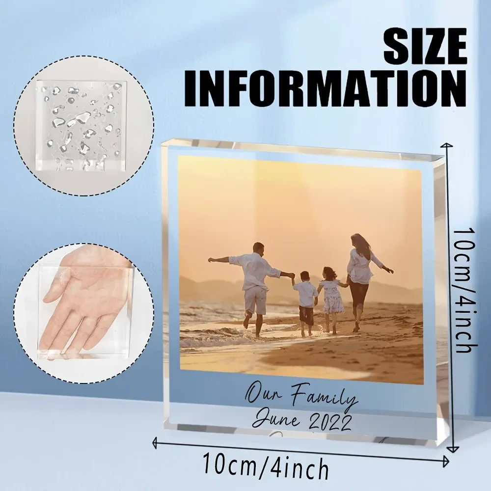 Custom Acrylic Photo,Personalized Text Picture Frame Family Couple Photo Desktop Ornament Anniversary Birthday Memorial Gift image 4
