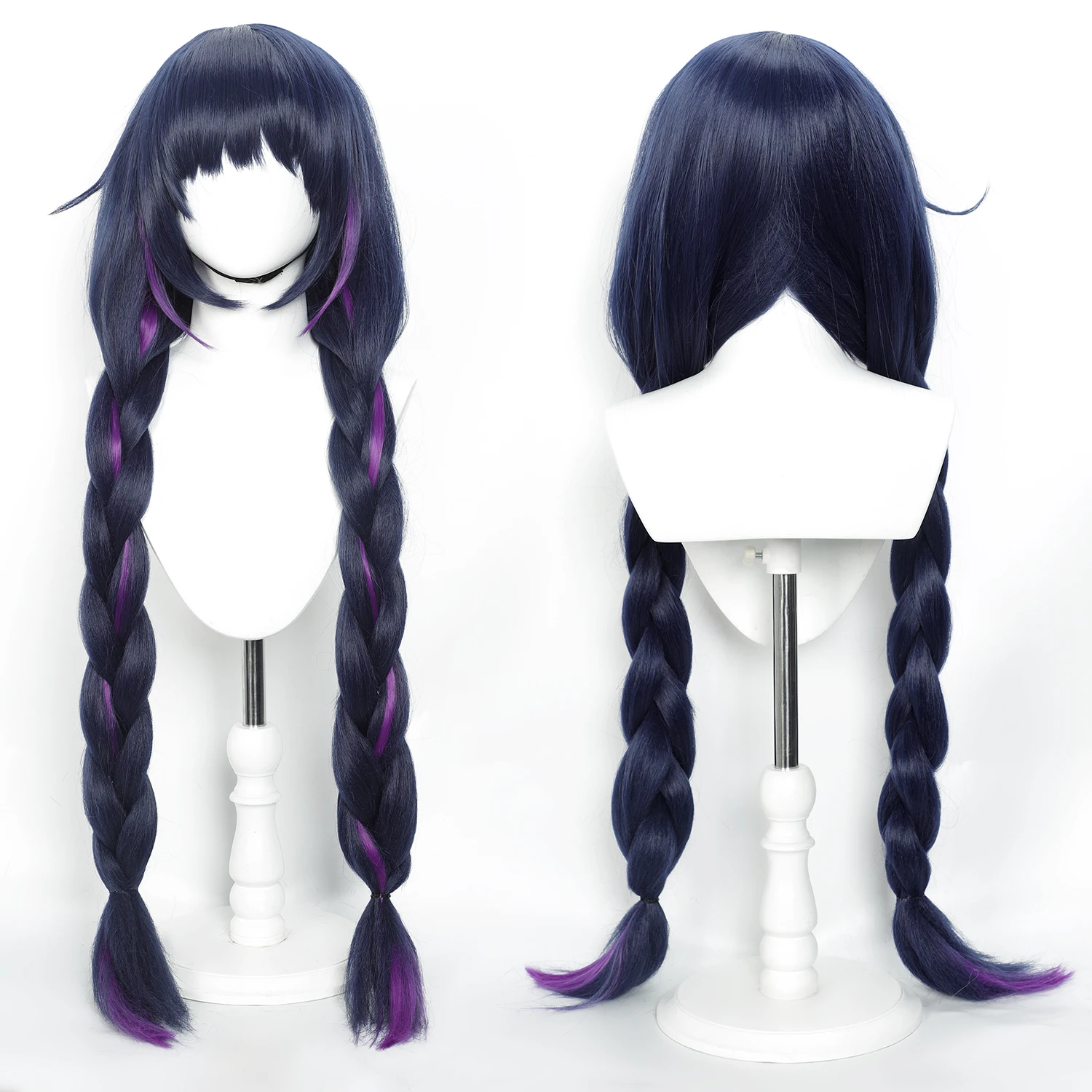 40inch Fluffy Cosplay Wig with Braided Highlights Synthetic Heat Resistant Hair for Costume Party
