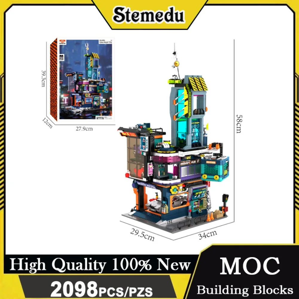 

MOC 2098PCS Cyber Future City Building Blocks Street View Small Particle Assembly Model Bricks DIY Decoration Gift for Adults