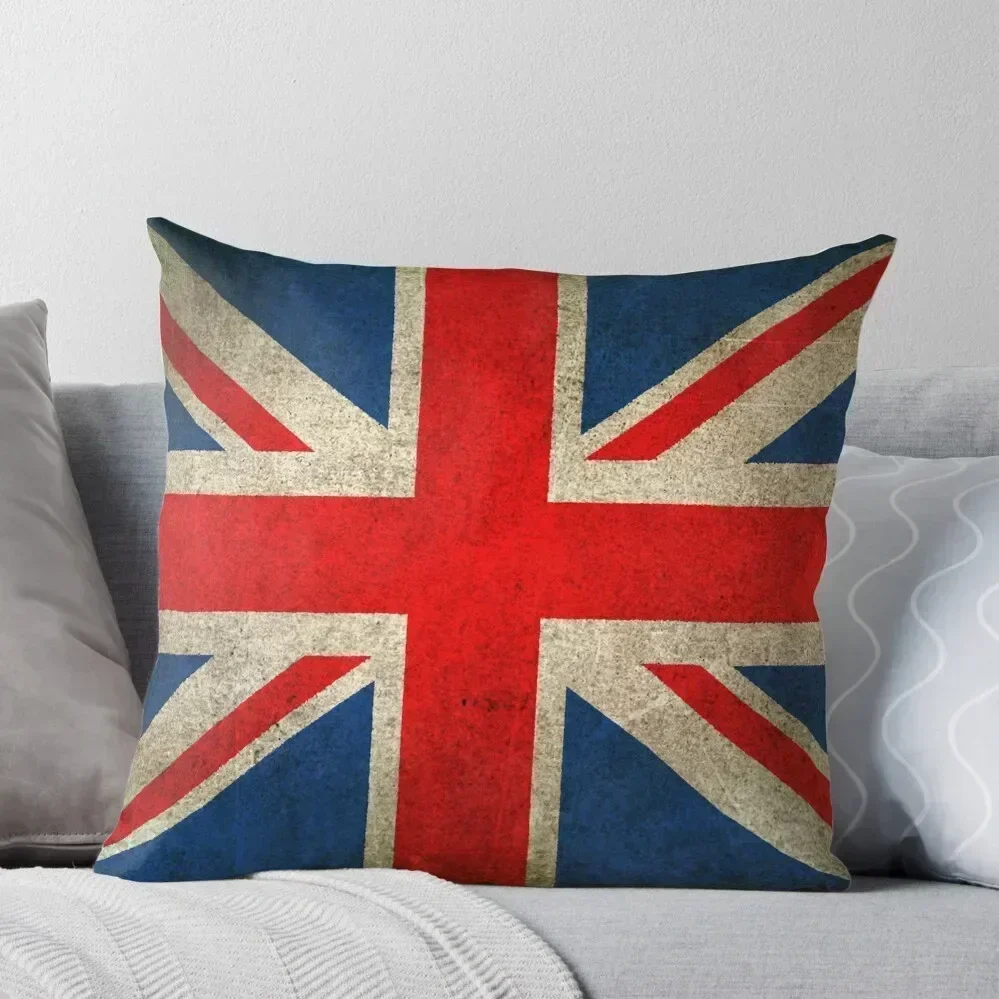 

Old and Worn Distressed Vintage Union Jack Flag Throw Pillow Decorative Cushions For Living Room covers for pillows pillow