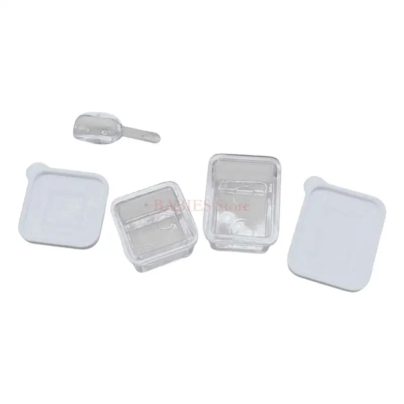 C9GB Dollhouses Clear Containers Set Sturdy Plastic Craft Supplies Boxes