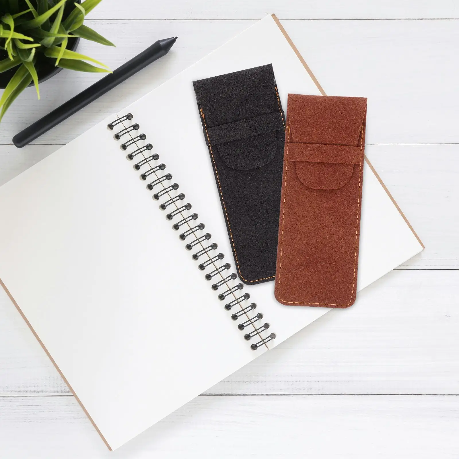 2 Pcs Pencil Case Protective Cover Color Storage Bag Holder for Journal Fountain Pouch Container Notebook Hand Pu Man