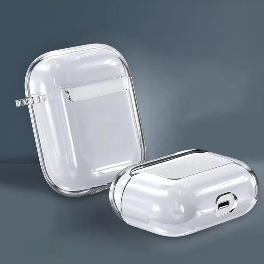 Zachte PU-beschermhoes voor AirPods 4 Helder transparante hoes Schokbestendig Antikras Shell voor AirPods 4-oortelefoonhoes