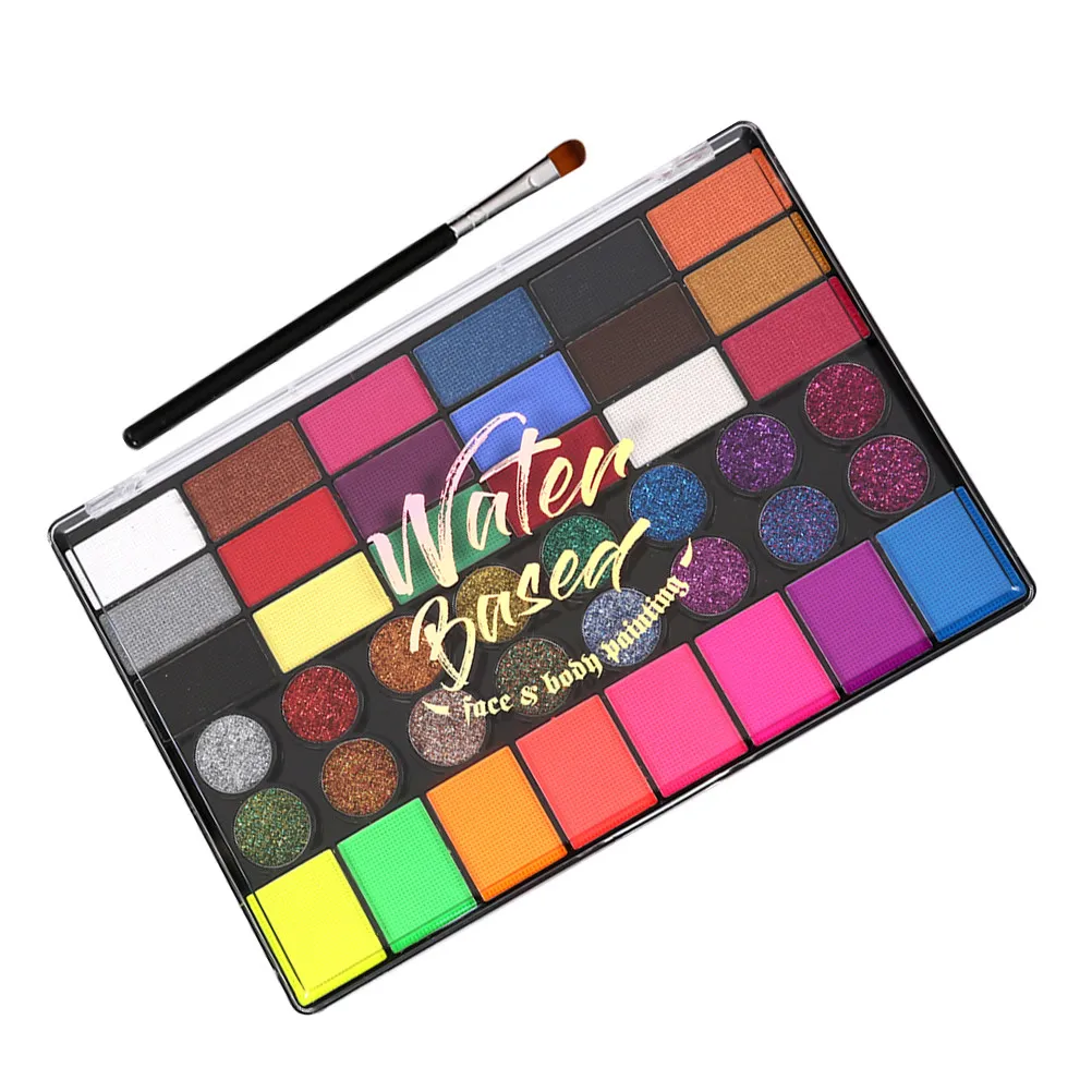 

1Set Face Paint Kit Multi-Color Safe Water-Based Body Painting Set for Festival Party Sports Cosplay Adult DIY Face Art