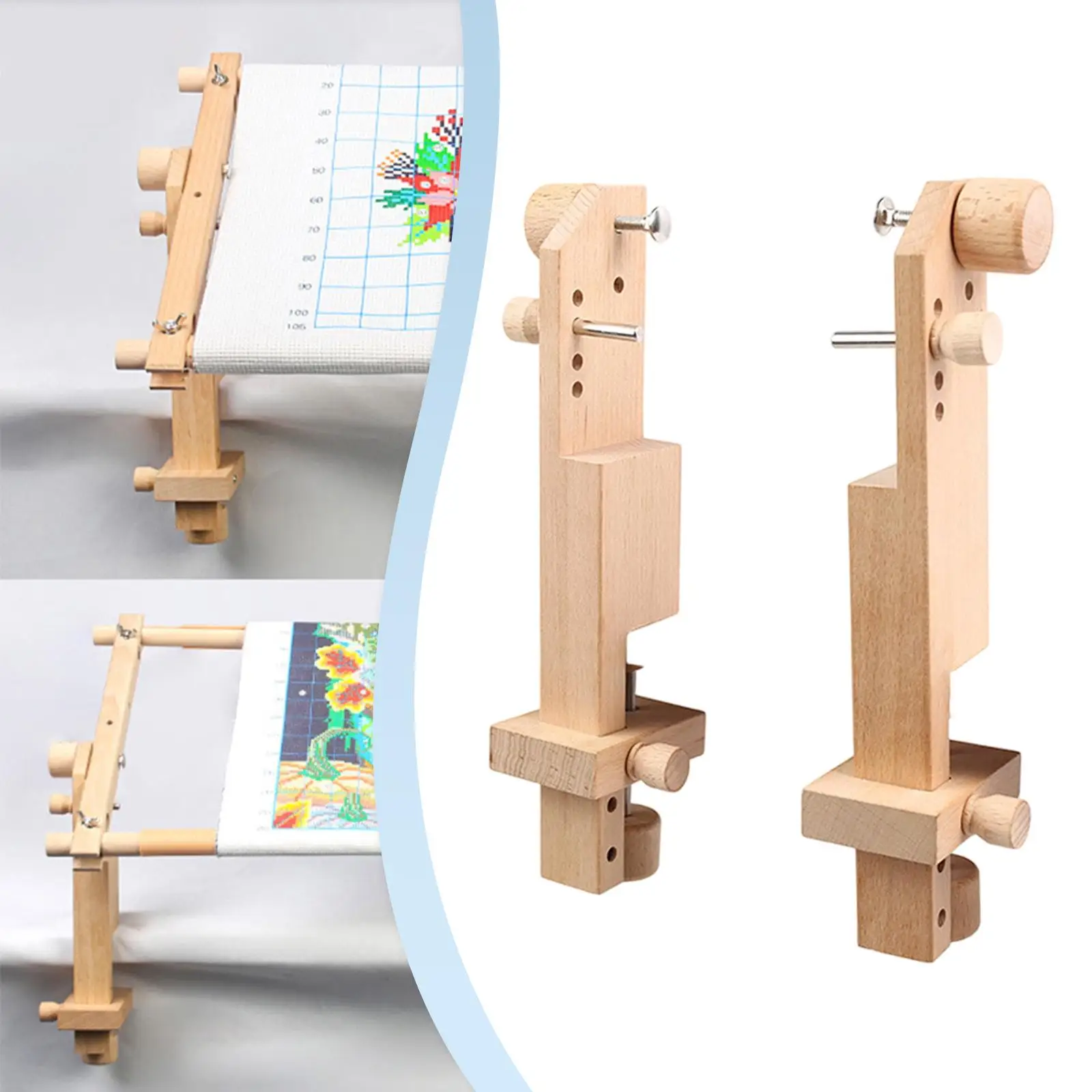 

Wooden Desktop Embroidery Stand Adjustable Cross Stitch Lap Frame Support Tools for DIY Embroidery Projects