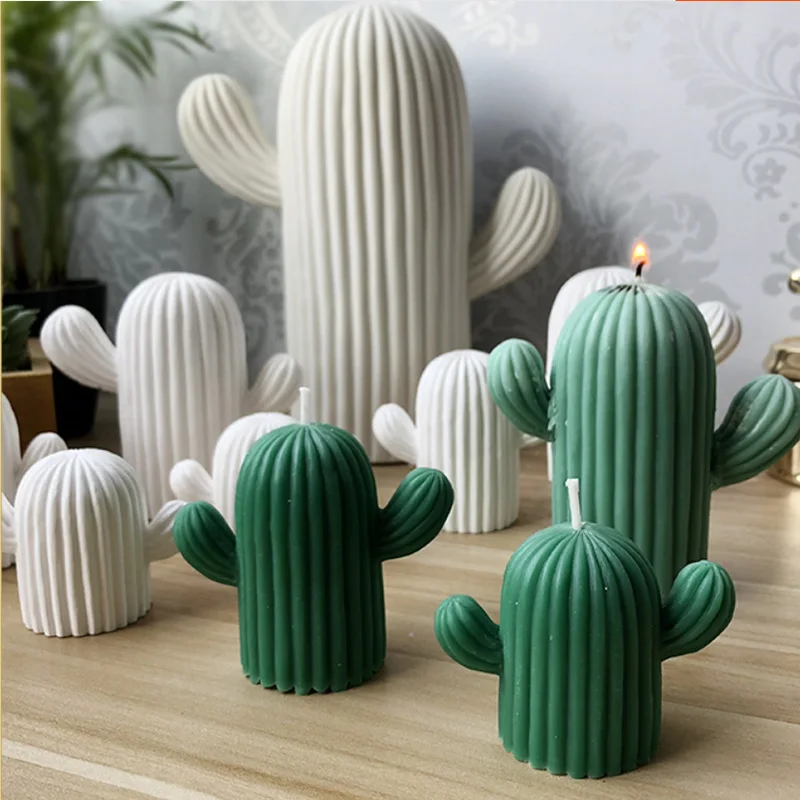 

3D Meat Cactus Plant Silicone Molds Non-Stick Home Decorative Candles Plaster Mold Succulent Forms Gypsum Gift Making Crafts