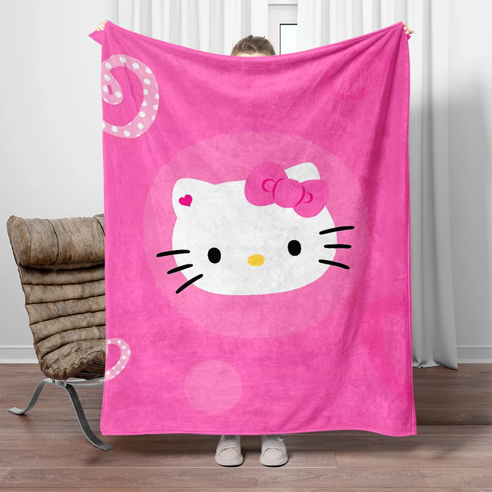 Hello Kitty blanket Sanrio adorns cute girl room to keep warm blanket super cute thin blanket  Portable  Anti-Pilling  Picnic