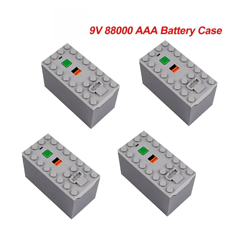 1/2/4 Peças Caixa de Bateria MOC 9V AAA para Carro Técnico e Funções de Energia de Trem, Caixa de Bateria AAA para Blocos de Montar, Presente Infantil para LEGO 88000