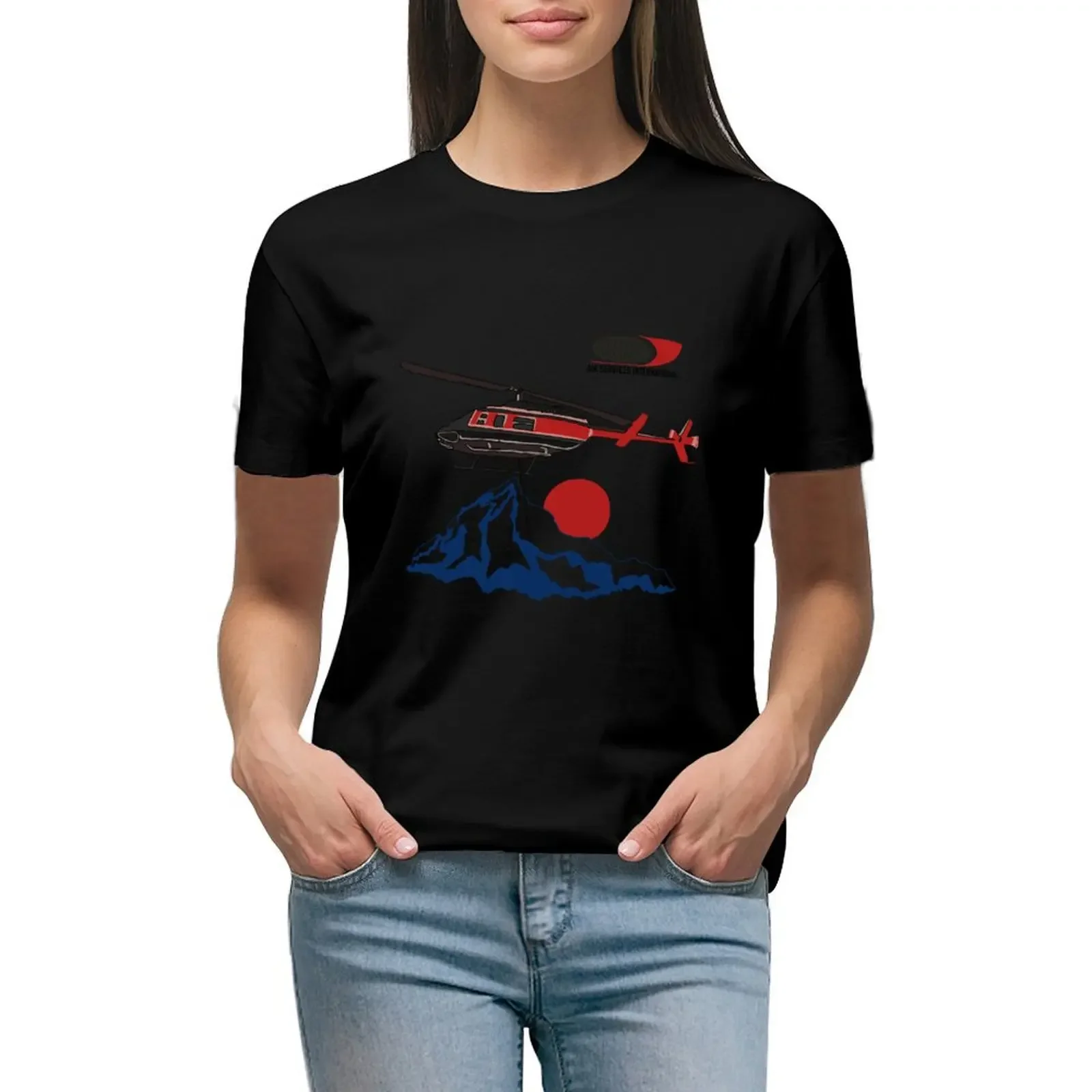 Air services international T-Shirt sports fans plus sizes summer clothes vintage workout t shirts for Women